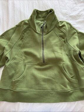 Lululemon Green Foliage Scuba Half-Zip Pullover Sweater